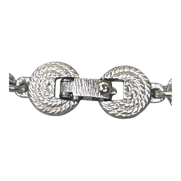 Vintage Silver Tone Damita Monet Rope Twist Tassel Necklace Bracelet Set Signed - Picture 9 of 9